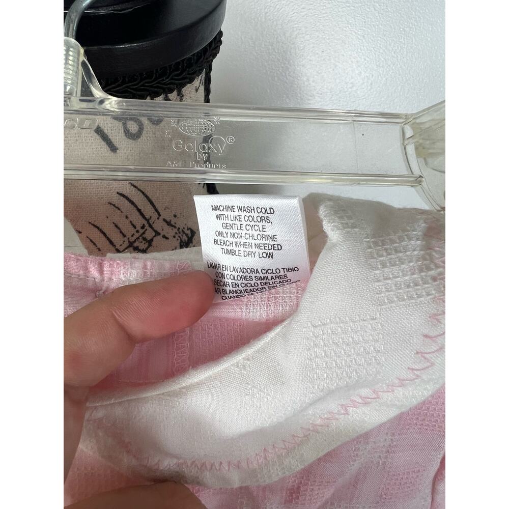 Vintage 24M light pink and white plaid collard dress with cat detail - Picture 5 of 10